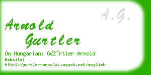 arnold gurtler business card